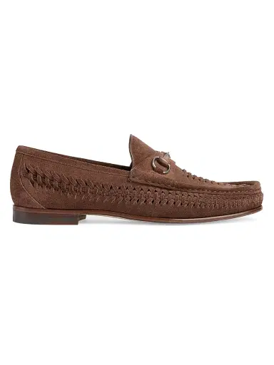 Gucci Men's Horsebit Braided Suede Moccasins | Thumbnail 1 Gucci Men's Horsebit Braided Suede Moccasins | Thumbnail 1