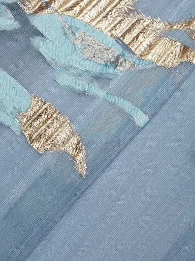 Teri Jon by Rickie Freeman Women's Floral Organza Tie-Waist Cocktail Shirtdress - Periwinkle Multi - Size 14 | Thumbnail 7 Teri Jon by Rickie Freeman Women's Floral Organza Tie-Waist Cocktail Shirtdress - Periwinkle Multi - Size 14 | Thumbnail 7