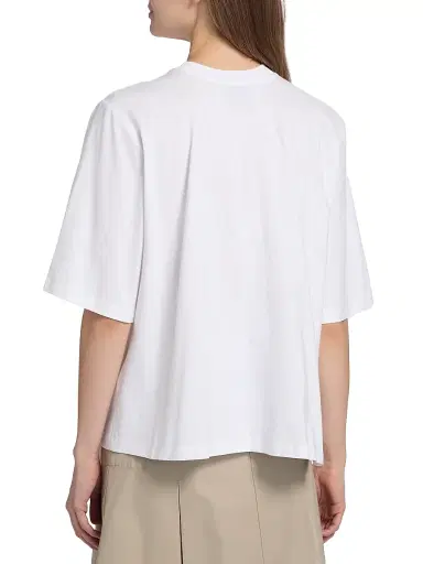 3.1 Phillip Lim Women's Trapeze Floral Appliqué Cotton T-Shirt - White | Thumbnail 5