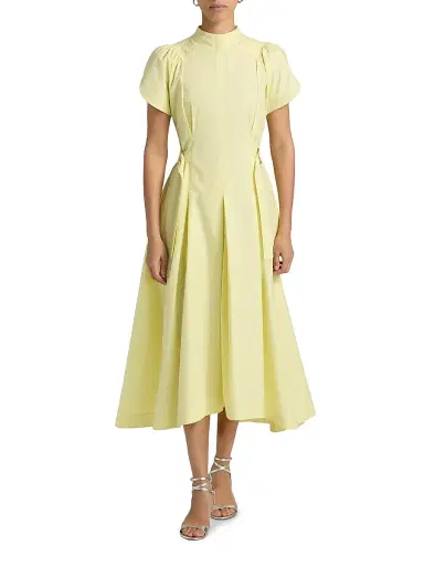 3.1 Phillip Lim Women's Puff Sleeve Side-Tie Cotton Poplin Midi-Dress | Thumbnail 3 3.1 Phillip Lim Women's Puff Sleeve Side-Tie Cotton Poplin Midi-Dress | Thumbnail 3