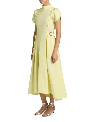 3.1 Phillip Lim Women's Puff Sleeve Side-Tie Cotton Poplin Midi-Dress | Thumbnail 4 3.1 Phillip Lim Women's Puff Sleeve Side-Tie Cotton Poplin Midi-Dress | Thumbnail 4