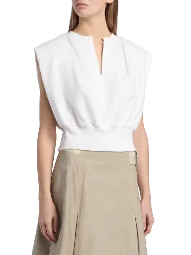 3.1 Phillip Lim Women's Draped Sleeveless French Terry Top - Tofu - Size Large | Thumbnail 3