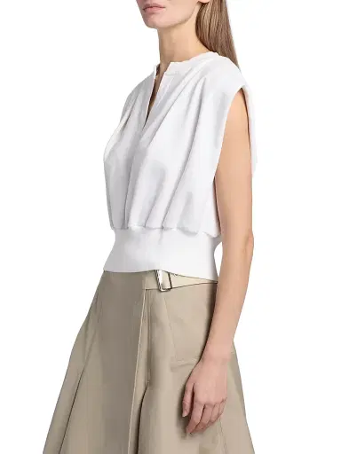 3.1 Phillip Lim Women's Draped Sleeveless French Terry Top - Tofu - Size Large | Thumbnail 4