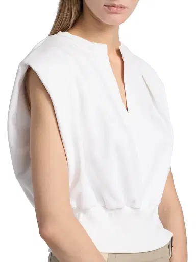3.1 Phillip Lim Women's Draped Sleeveless French Terry Top - Tofu - Size Large | Thumbnail 6
