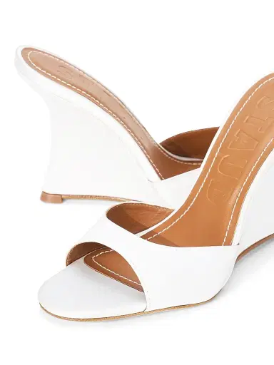 Staud Women's Brigitte 100MM Satin Wedge Sandals - Ivory - Size 11 | Thumbnail 5