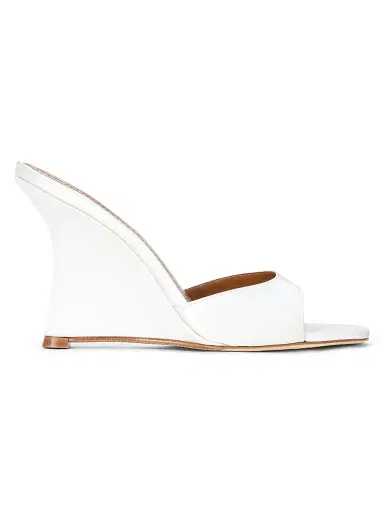 Staud Women's Brigitte 100MM Satin Wedge Sandals - Ivory - Size 11 | Thumbnail 1