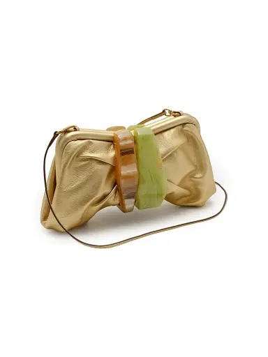 Cult Gaia Women's Julita Bow-Style Leather Clutch | Thumbnail 2