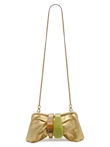 Cult Gaia Women's Julita Bow-Style Leather Clutch | Thumbnail 1