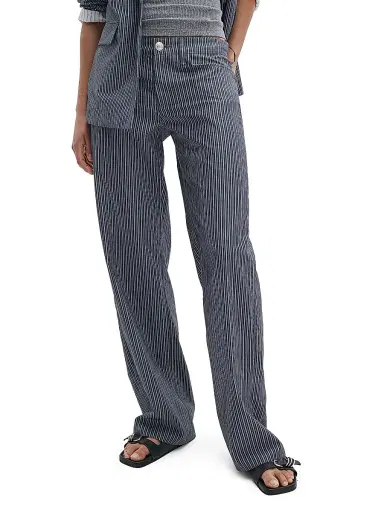 rag & bone Women's Saige Striped Low-Rise Poplin Pant - Salute Stripe | Thumbnail 3