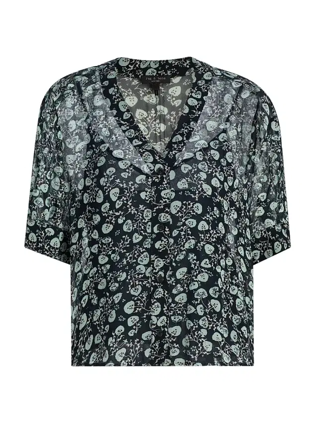 rag & bone Women's Taylor Floral Sheer Shirt - Salute Floral