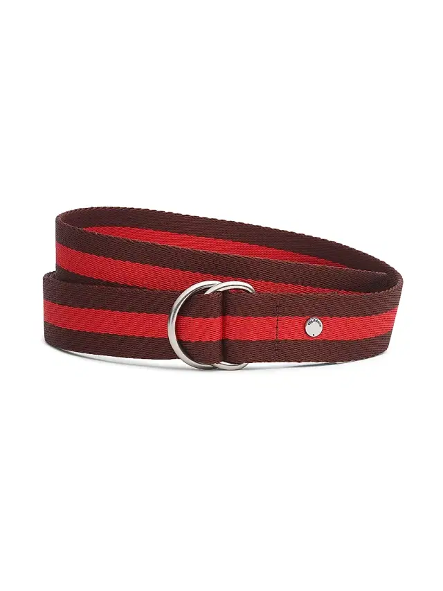 rag & bone Women's Gracie Striped Two-Tone Belt - Red Burgundy
