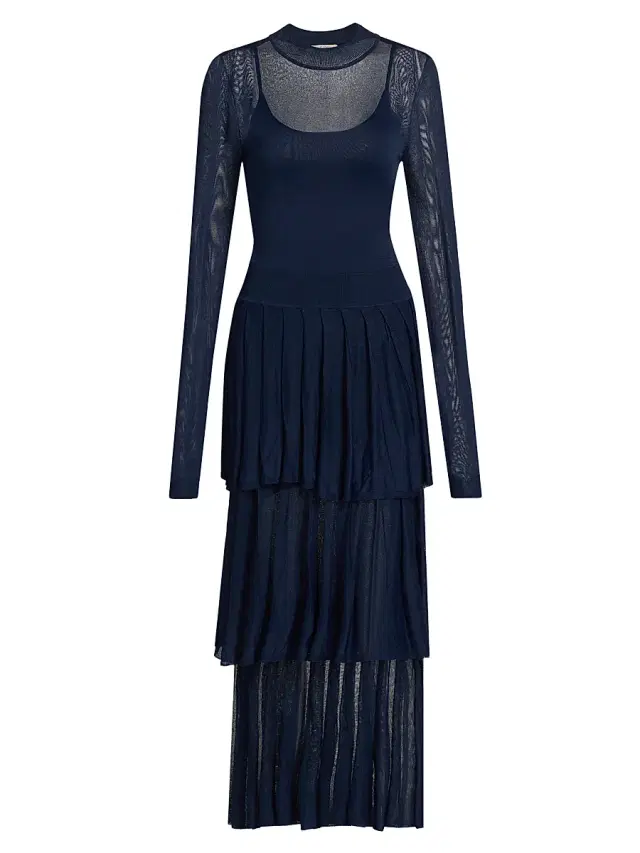 Et Ochs Women's Anslie Knit Tiered Midi-Dress - Midnight