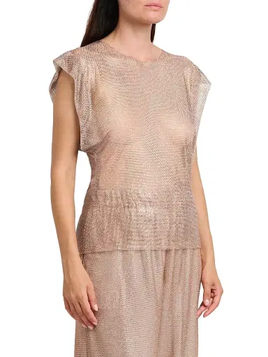 Alberta Ferretti Women's Metallic Sheer T-Shirt | Thumbnail 4 Alberta Ferretti Women's Metallic Sheer T-Shirt | Thumbnail 4