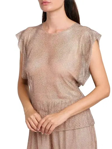 Alberta Ferretti Women's Metallic Sheer T-Shirt | Thumbnail 6 Alberta Ferretti Women's Metallic Sheer T-Shirt | Thumbnail 6