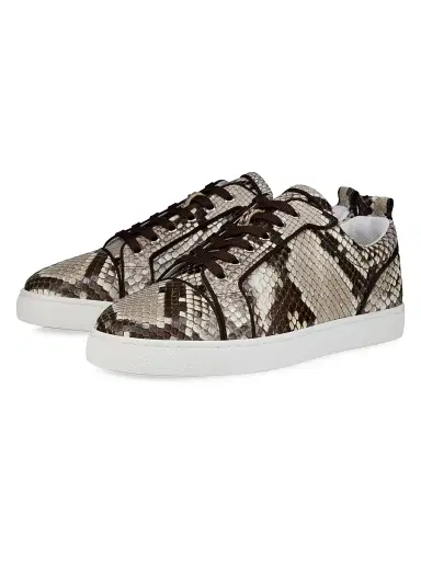 Christian Louboutin Men's Louis Junior Python Leather Sneakers - Roccia | Thumbnail 2 Christian Louboutin Men's Louis Junior Python Leather Sneakers - Roccia | Thumbnail 2