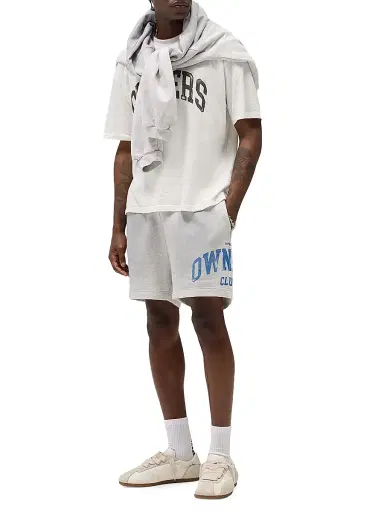 Represent Men's Owners Cotton Jersey Drawstring Shorts - Sprayed Ice Grey Marl - Size XXL | Thumbnail 2