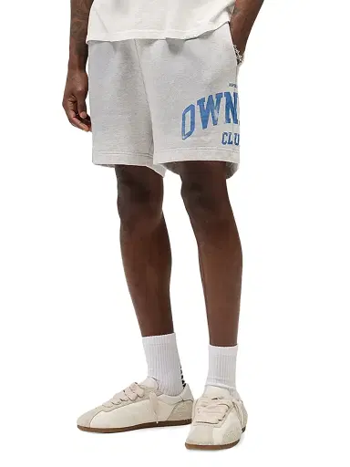 Represent Men's Owners Cotton Jersey Drawstring Shorts - Sprayed Ice Grey Marl - Size XXL | Thumbnail 3