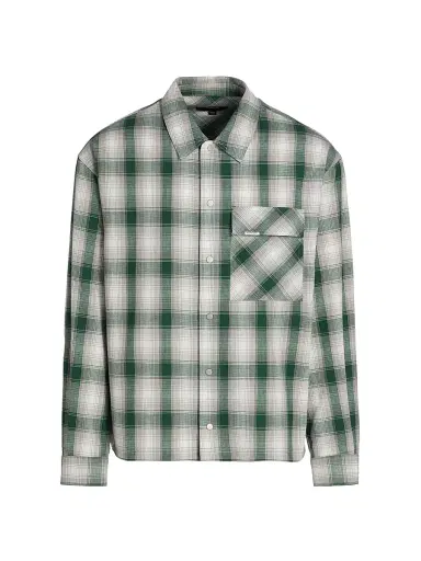 Represent Men's Plaid Waffle Cotton Flannel Shirt - Dark Green - Size XXL | Thumbnail 1 Represent Men's Plaid Waffle Cotton Flannel Shirt - Dark Green - Size XXL | Thumbnail 1