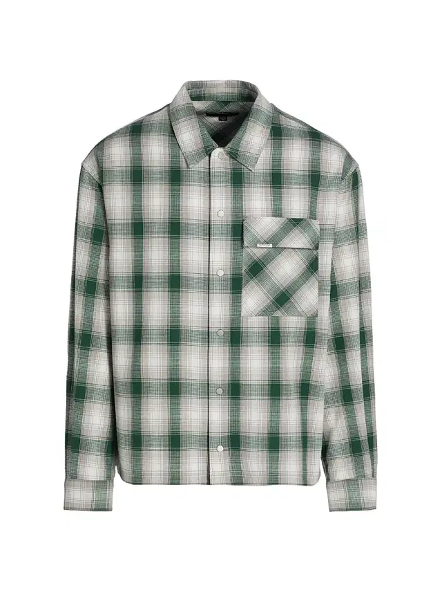 Represent Men's Plaid Waffle Cotton Flannel Shirt - Dark Green
