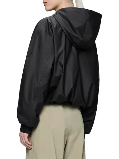 Rains Women's Lohja Crop Bomber Jacket - Black - Size XL | Thumbnail 4 Rains Women's Lohja Crop Bomber Jacket - Black - Size XL | Thumbnail 4