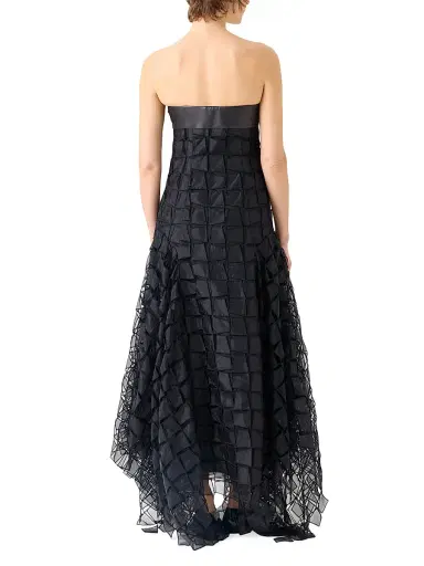 Akris Women's Trapezoid Embroidered Organza Gown - Black | Thumbnail 4