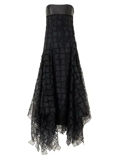 Akris Women's Trapezoid Embroidered Organza Gown - Black | Thumbnail 1