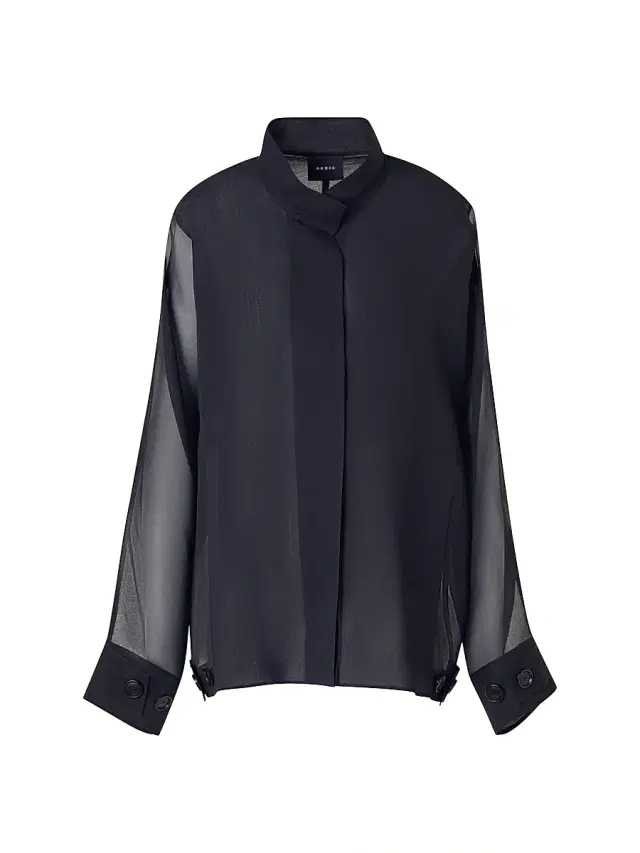 Women's Silk Organza Oversized Shirt - Black