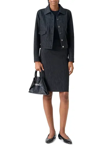 Akris Women's Hilbert Denim Jacket - Black Denim - Size 2 | Thumbnail 2