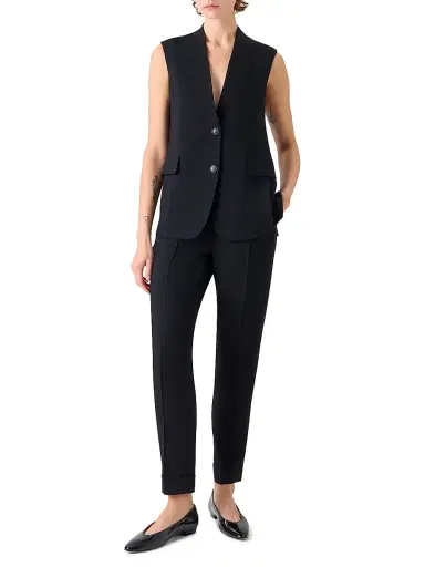 Akris Women's Martina Wool-Blend Vest - Black - Size 16 | Thumbnail 2 Akris Women's Martina Wool-Blend Vest - Black - Size 16 | Thumbnail 2