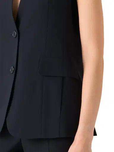 Akris Women's Martina Wool-Blend Vest - Black - Size 16 | Thumbnail 6 Akris Women's Martina Wool-Blend Vest - Black - Size 16 | Thumbnail 6
