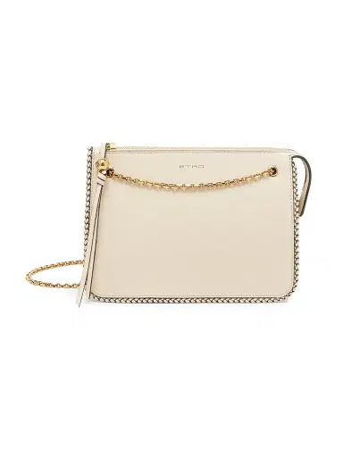 Etro Women's Logo Tasseled Leather Crossbody Bag - Cream | Thumbnail 1
