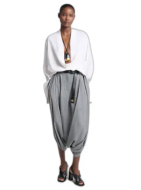 Michael Kors Collection Silk Georgette Cowl-Neck Blouse
