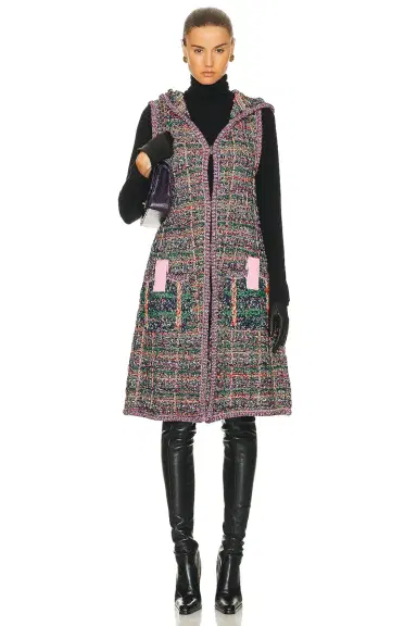 Chanel Chanel Tweed Hooded Knit Cardigan | Thumbnail 1 Chanel Chanel Tweed Hooded Knit Cardigan | Thumbnail 1