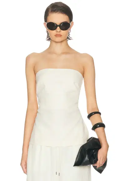 St. Agni Strapless Rouleau Tie Top | Thumbnail 1