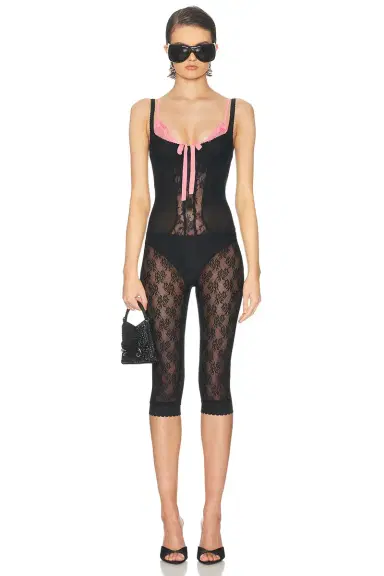 The Attico Lace Overall Catsuit | Thumbnail 6