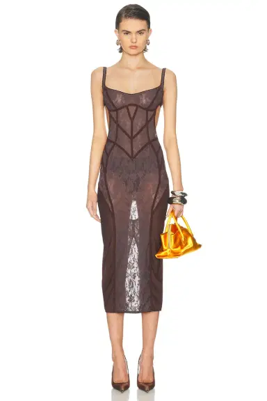 The Attico Midi Lace Dress | Thumbnail 4 The Attico Midi Lace Dress | Thumbnail 4
