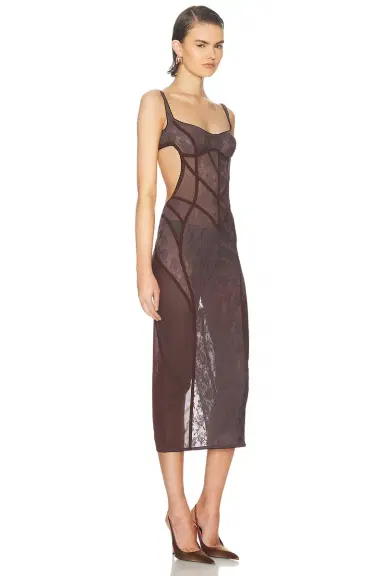The Attico Midi Lace Dress | Thumbnail 5 The Attico Midi Lace Dress | Thumbnail 5