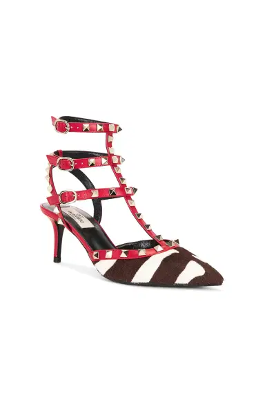 Valentino Garavani Rockstud Hair Calf Ankle Strap Pump | Thumbnail 2