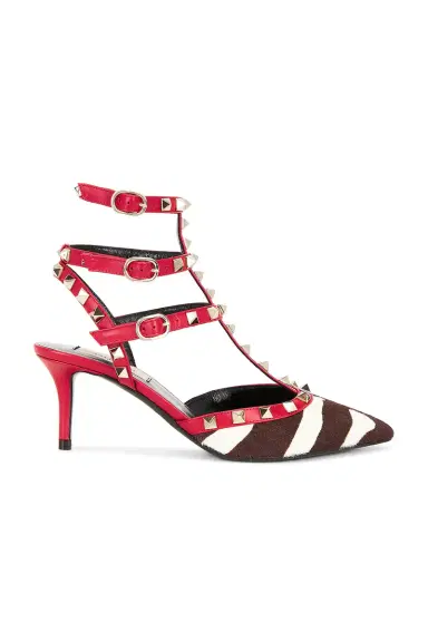 Valentino Garavani Rockstud Hair Calf Ankle Strap Pump | Thumbnail 1