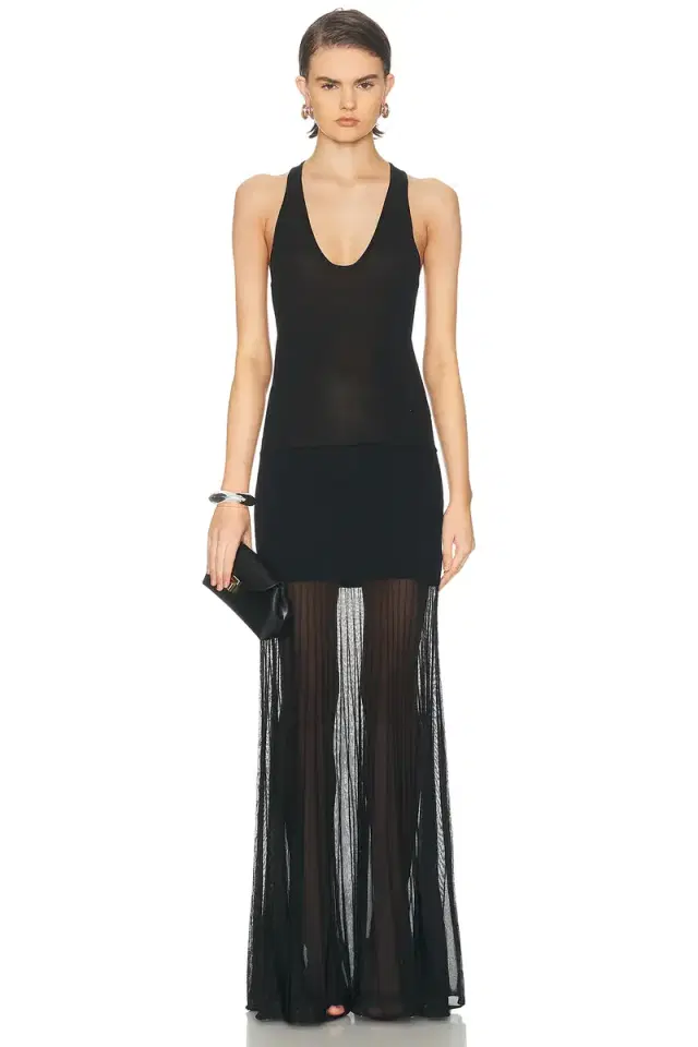 Brandon Maxwell Delphine Scoop Neck Racerback Gown