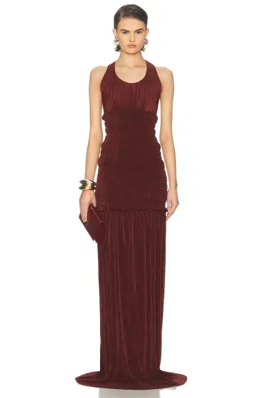 Atlein Pleated Long Dress | Thumbnail 1 Atlein Pleated Long Dress | Thumbnail 1