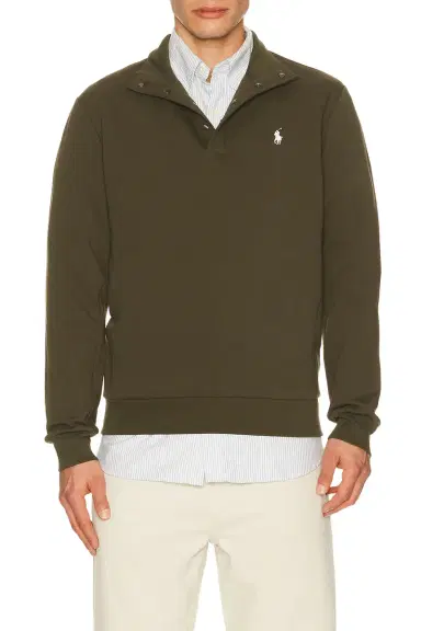 Polo Ralph Lauren Long Sleeve Double Knit Tech Snap Mocknock Pullover | Thumbnail 3