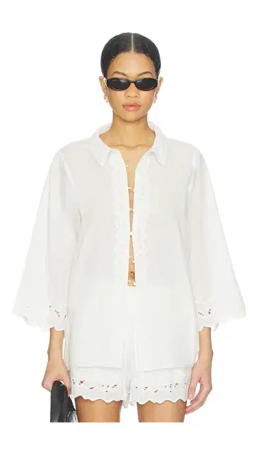 Bardot Aleria Cotton Shirt With Trim | Thumbnail 2
