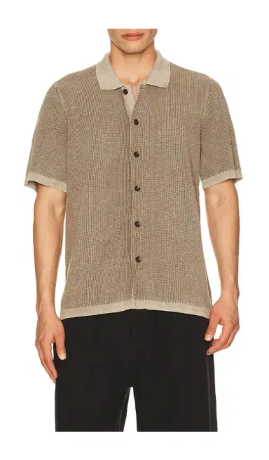 Faherty Short Sleeve Sunwashed Knitted Shirt | Thumbnail 1 Faherty Short Sleeve Sunwashed Knitted Shirt | Thumbnail 1