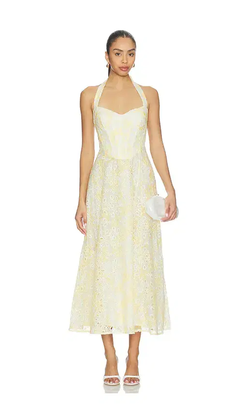 Bardot Pollie Halter Midi Dress