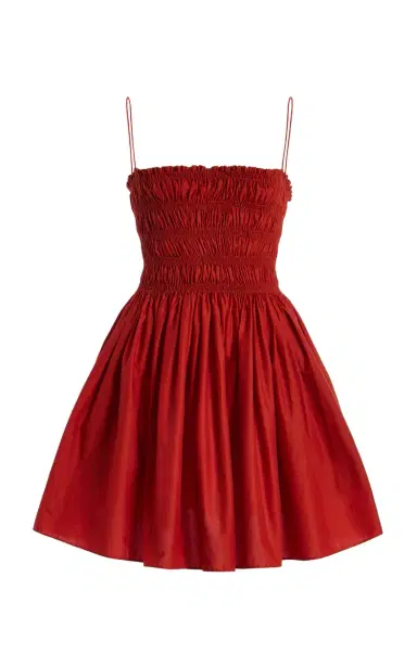 Matteau Shirred-Bodice Cotton Mini Dress | Thumbnail 1 Matteau Shirred-Bodice Cotton Mini Dress | Thumbnail 1