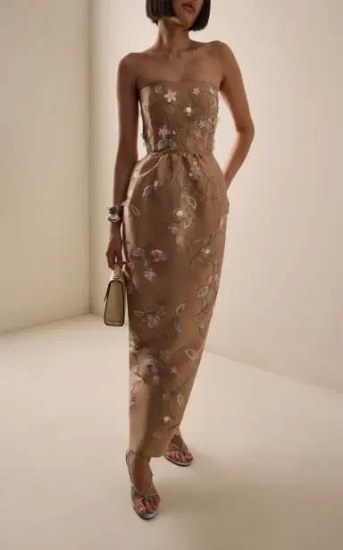 BERNADETTE Lena Embroidered Taffeta Maxi Dress | Thumbnail 2 BERNADETTE Lena Embroidered Taffeta Maxi Dress | Thumbnail 2