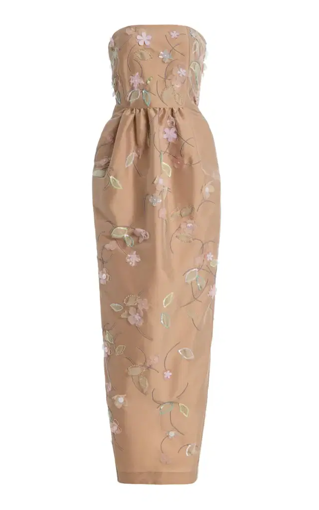 Bernadette Lena Embroidered Taffeta Maxi Dress
