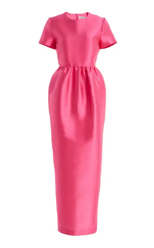 Bernadette Lexi Gathered Silk-Blend Midi Dress