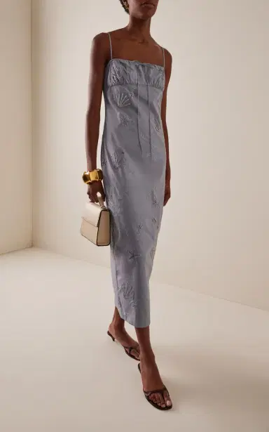 BERNADETTE Riri Embroidered Cotton Midi Dress | Thumbnail 2 BERNADETTE Riri Embroidered Cotton Midi Dress | Thumbnail 2